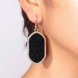 Gold and Black Drop Earrings